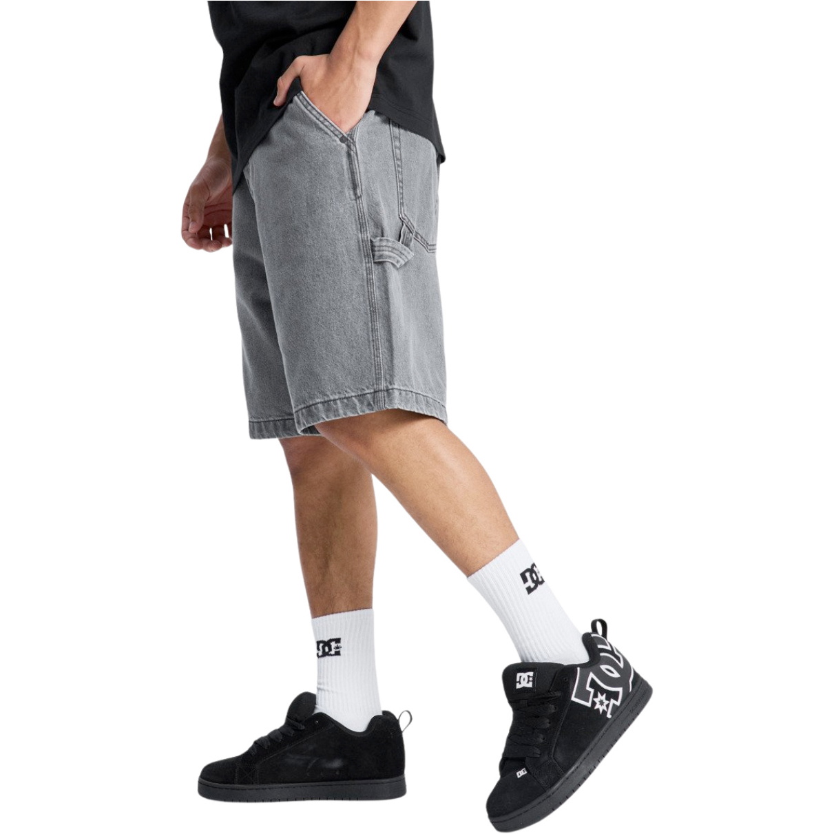 2026 DC Shoes Baggy Denim Carpenter Shorts EDYDS03037 - Medium Grey